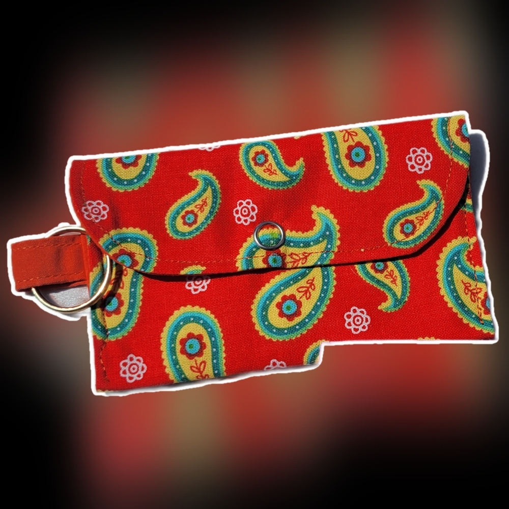 Red Paisley Print Clutch